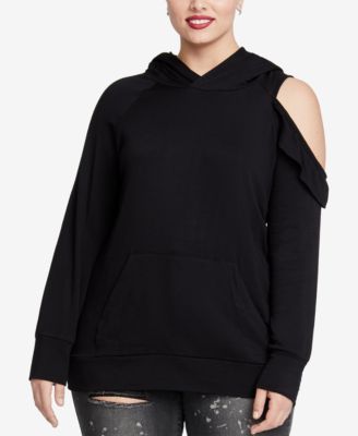 plus size cold shoulder sweatshirts