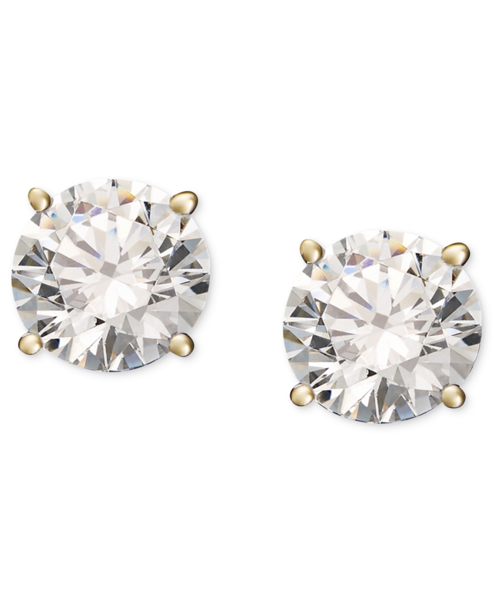 Diamond Earrings, 14k Gold Diamond Stud Earrings (1/4 ct. t.w.)   Earrings   Jewelry & Watches