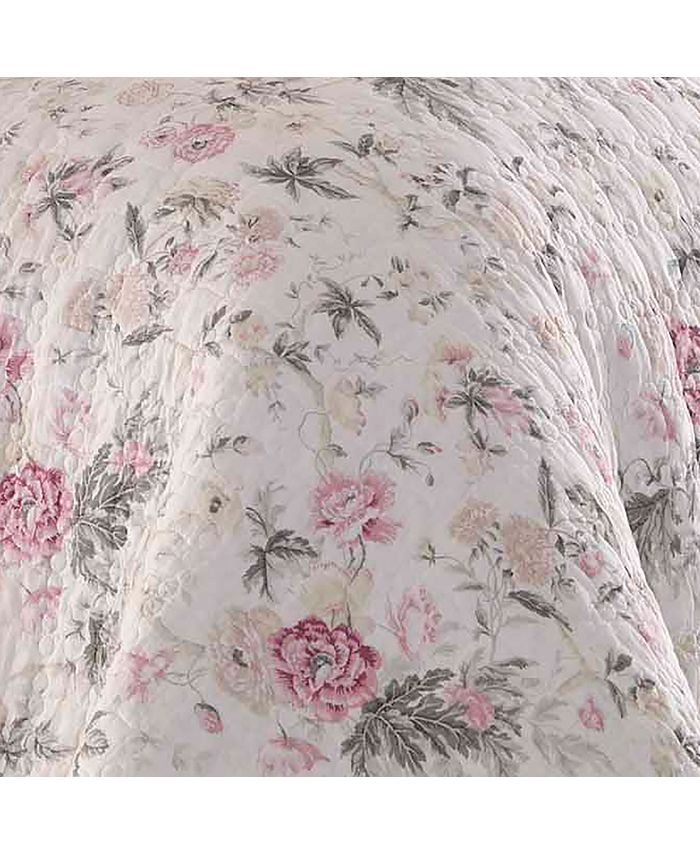 Laura Ashley Full Queen Breezy Floral Pink Quilt Set Reviews Quilts Bedspreads Bed Bath Macy S Vtg laura ashley cottage rose twin flat & fitted sheet pillow case bedding set. full queen breezy floral pink quilt set