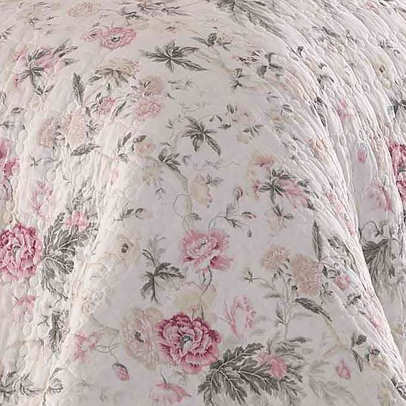 Laura Ashley Full/Queen Breezy Floral Pink Quilt Set & Reviews Quilts