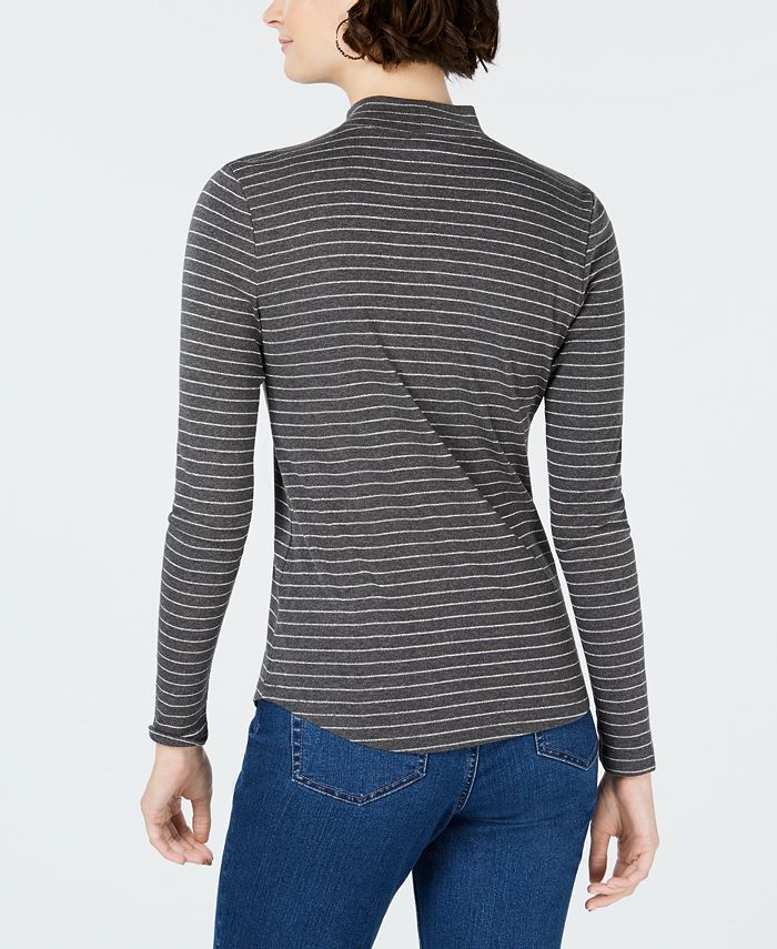 Charter Club Petite Cotton Mock Turtleneck Top, Created for Macy's ...