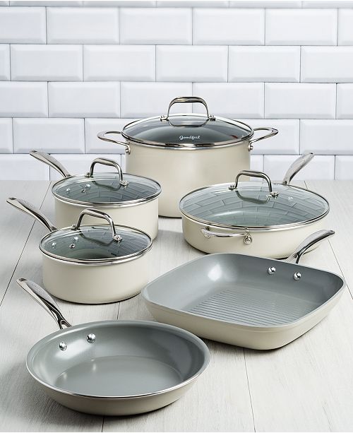 Goodful 10 Pc Ceramic Cookware Set Created For Macy S Reviews Cookware Sets Macy S
