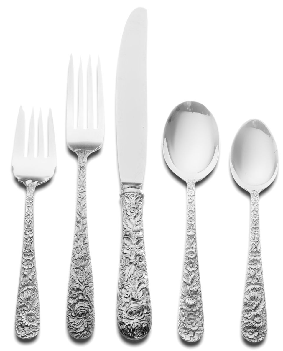 Kirk Stieff Sterling Silver Flatware, Repousse 5 Piece Place Setting