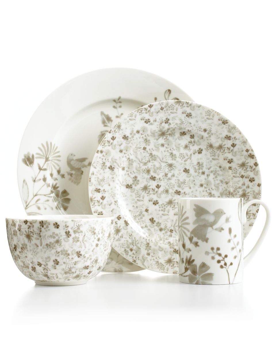 Sango Dinnerware, Fresh Flowers Gray 16 Piece Set   Casual Dinnerware
