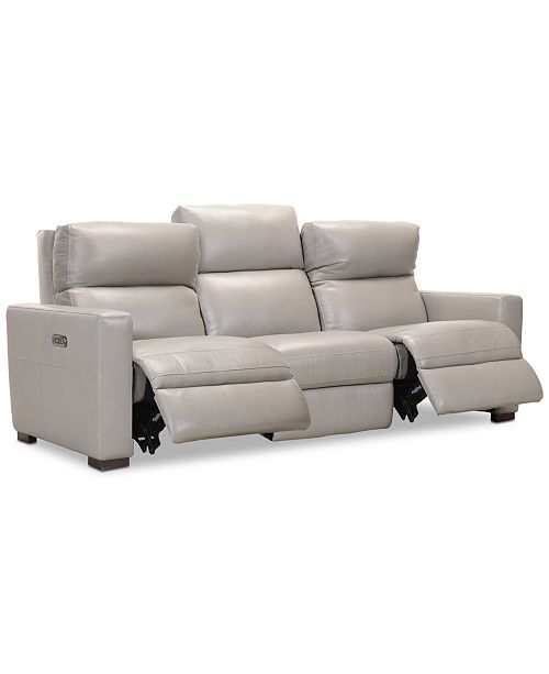 Furniture Closeout Clynton 88 Leather Dual Power Sofa With Usb Power Outlet Reviews Furniture Macy S