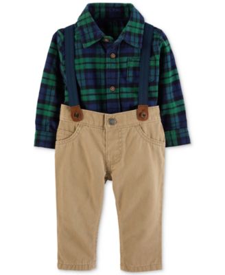 baby boy khaki pants with suspenders