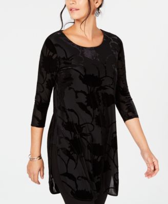 new look velvet burnout tunic dress