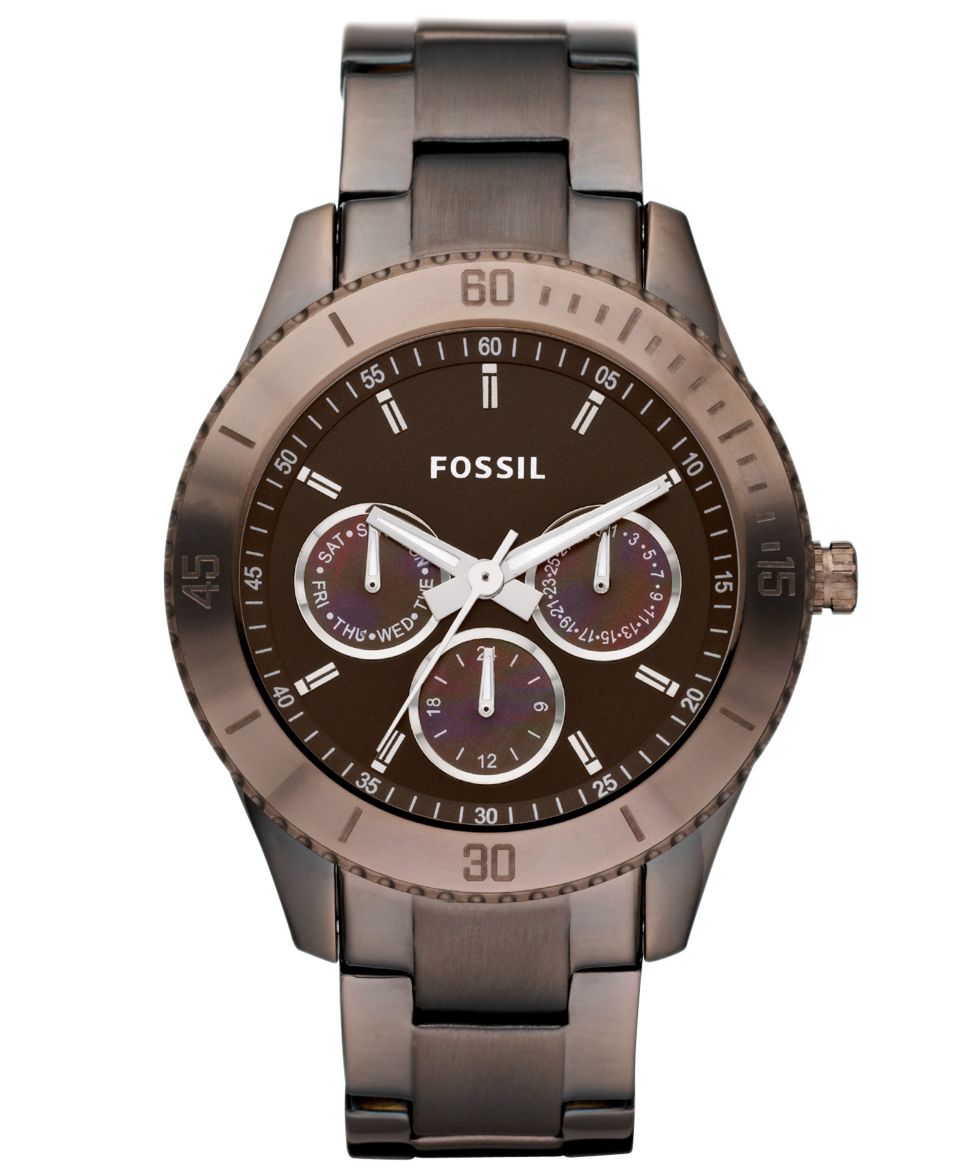 Fossil Watch, Womens Chronograph Stella Brown Ion Plated Stainless