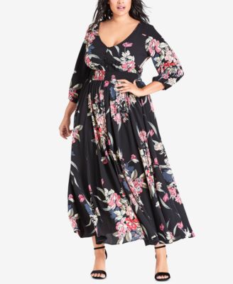 plus size flare maxi dress