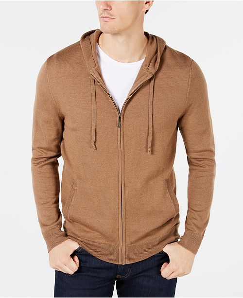 Club Room Men S Merino Hoodie Created For Macy S Reviews Sweaters Men Macy S