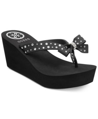 guess black wedges