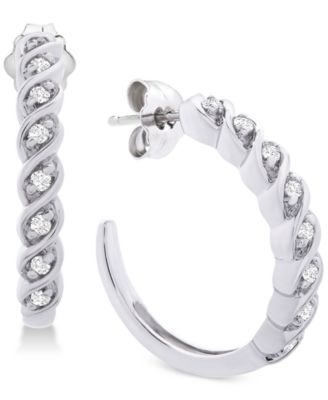 6 carat diamond hoop earrings