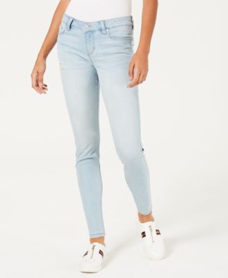 ripped light wash skinny jeans