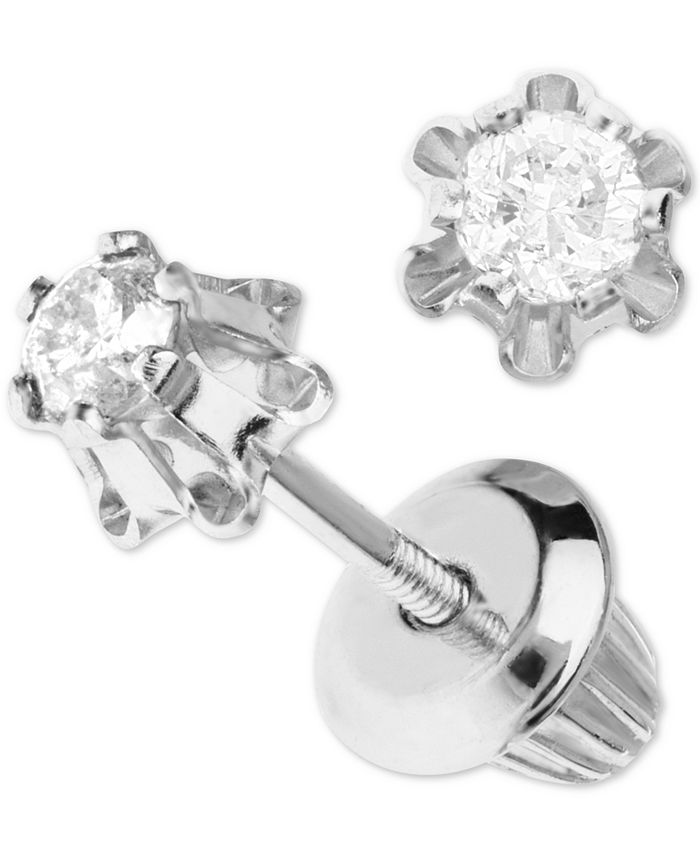 Real diamond earrings for kids clearance
