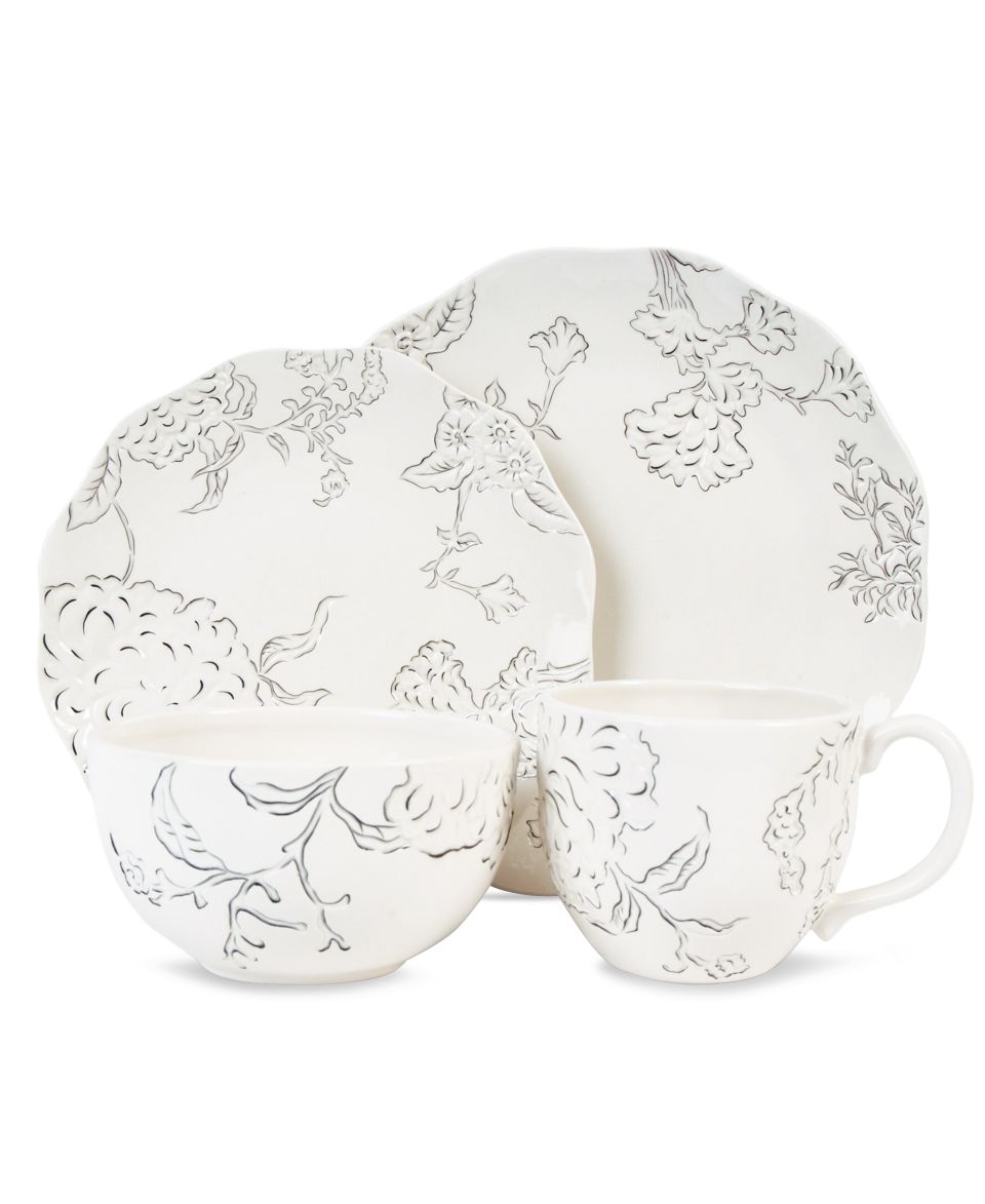 Edie Rose by Rachel Bilson Dinnerware, Peacock Feather 4 Piece Place