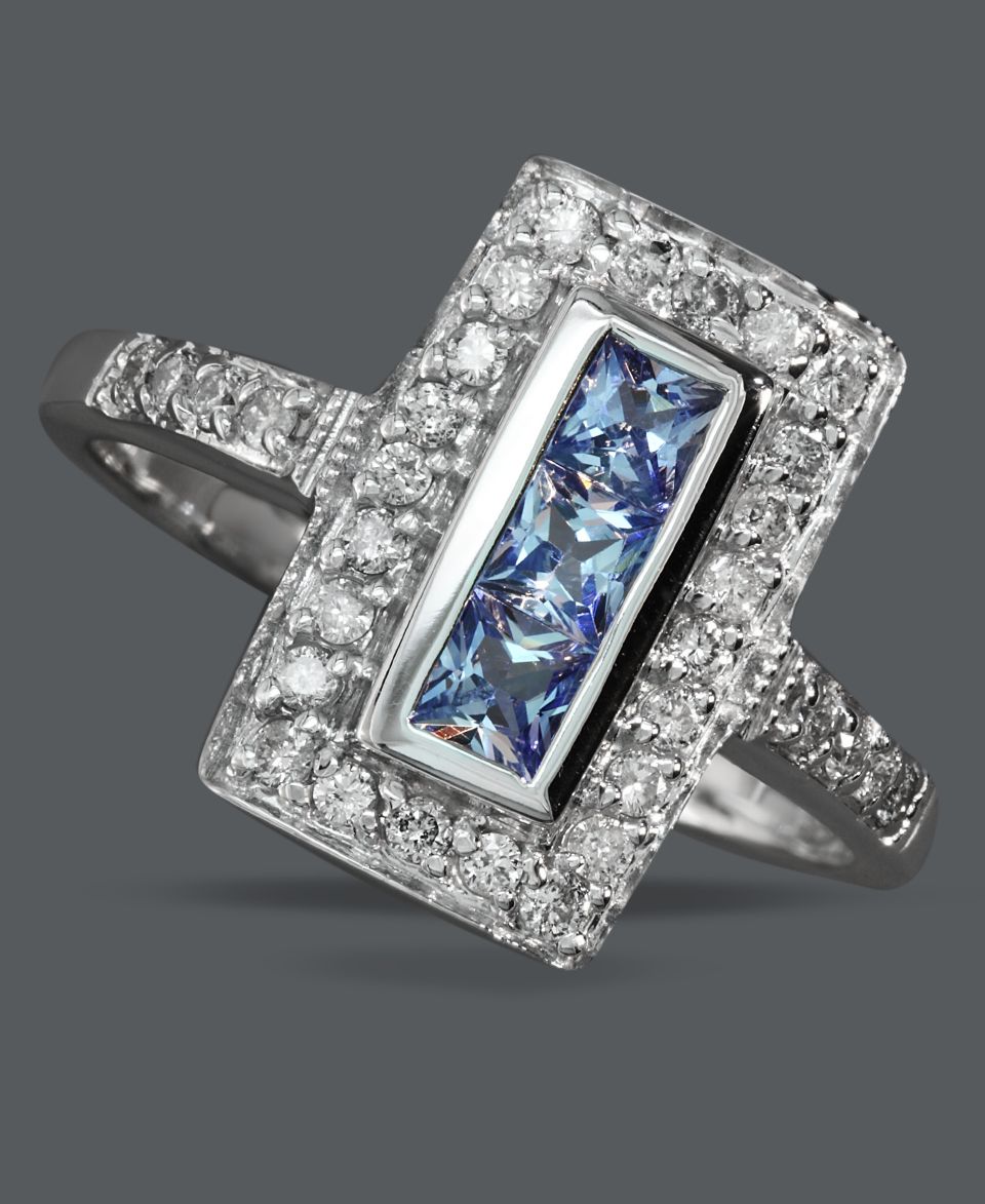 Effy Collection 14k White Gold Ring, Ceylon Sapphire (1/2 ct. t.w