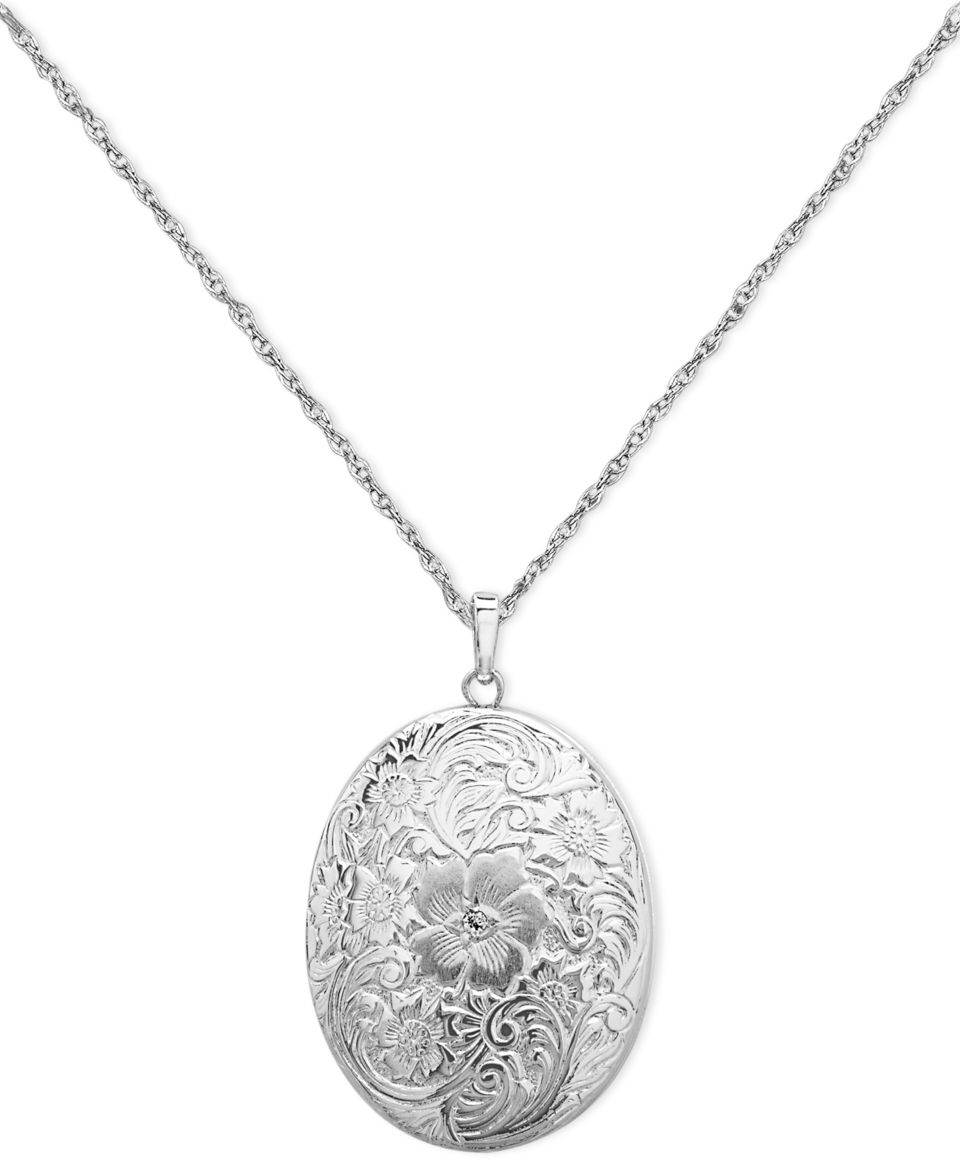 Giani Bernini Necklace, Sterling Silver Heart Locket   Necklaces