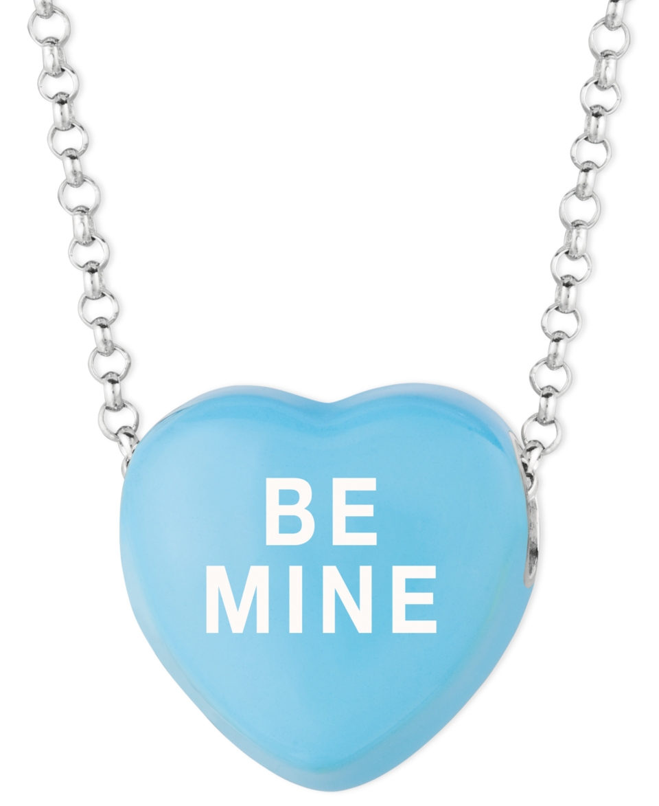 Sweethearts Sterling Silver Necklace, Blue Be Mine Heart Pendant   Necklaces   Jewelry & Watches