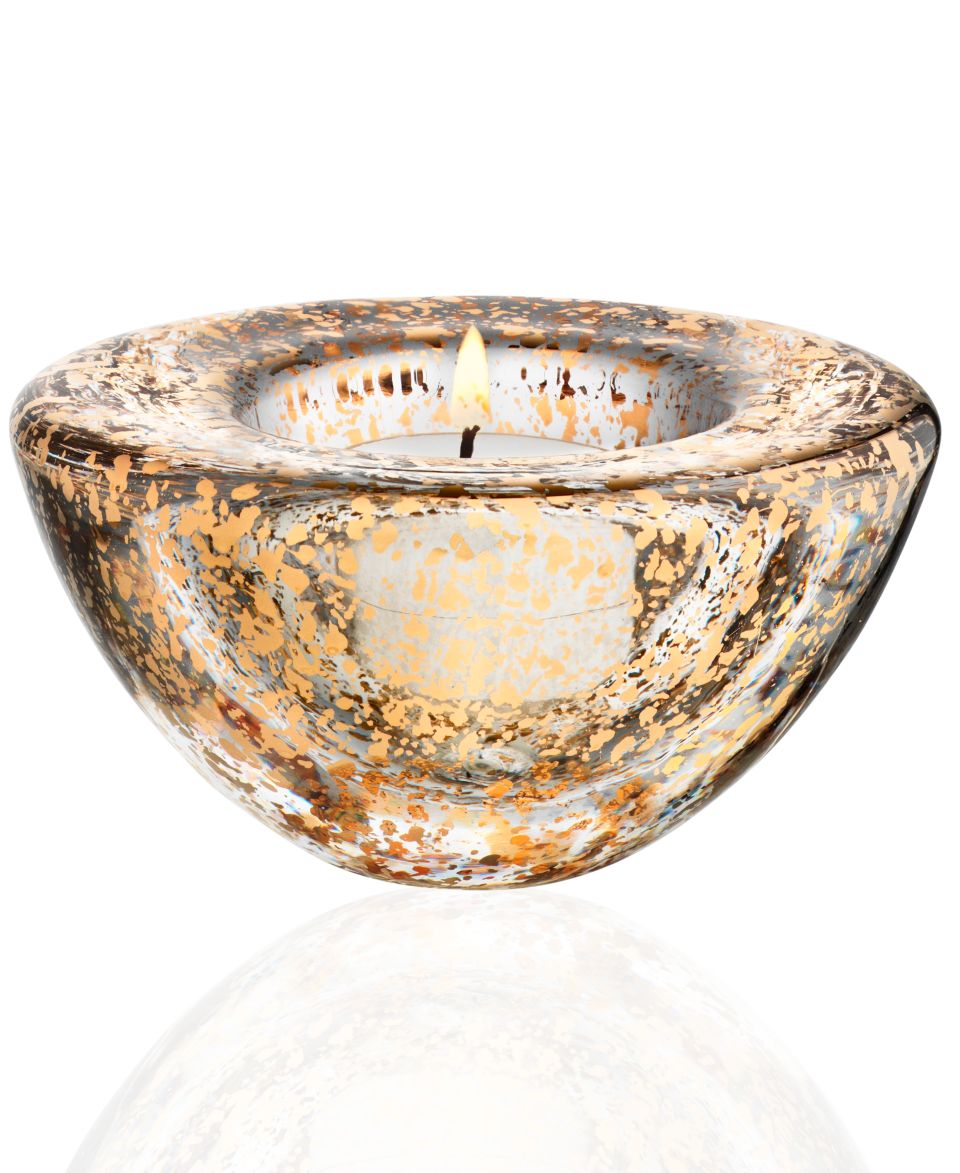 Kosta Boda Candle Holder, Glimmer Votive Gold