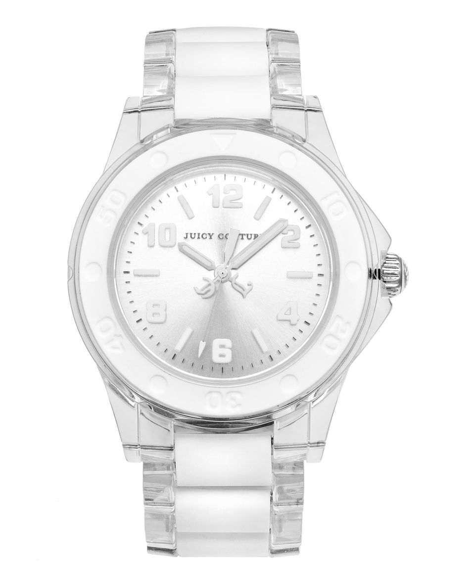 Juicy Couture Watch, Womens Rich Girl Plastic and White Rubber