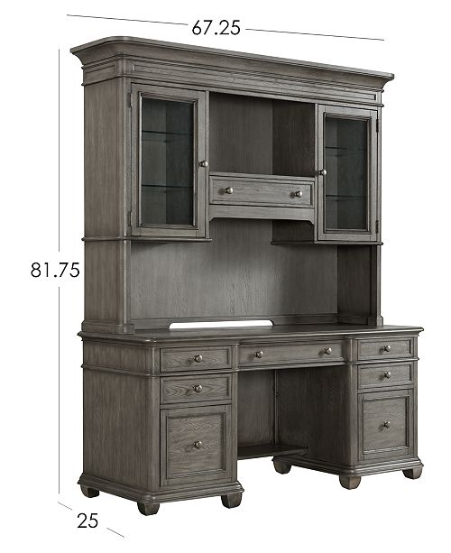 Furniture Sloane Home Office 6 Pc Set Executive Desk Credenza Hutch Lateral File Cabinet Open Bookcase Upholstered Desk Chair Reviews Furniture Macy S