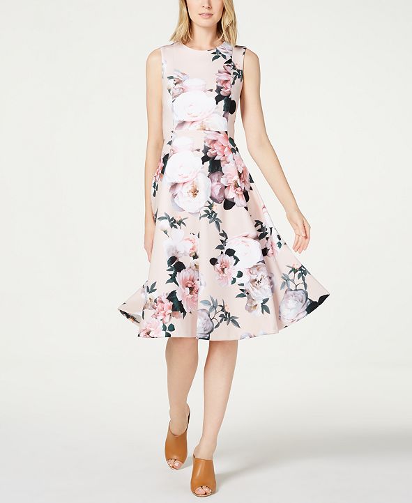 calvin klein floral gown