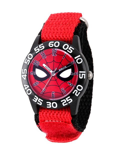Ewatchfactory Marvel Spider Man Boys Black Plastic Time Teacher Watch Reviews All Kids Accessories Kids Macy S