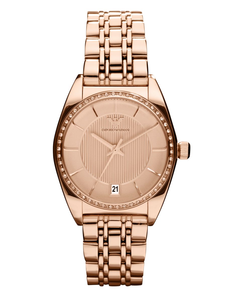 Emporio Armani Watch, Womens Rose Gold tone Stainless Steel Bracelet