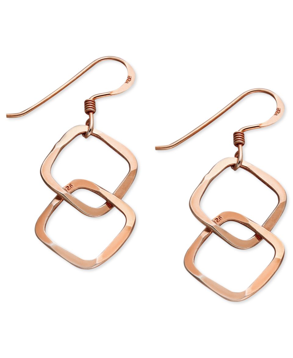 Studio Silver 18k Rose Gold Over Sterling Silver Earrings, Circle Drop