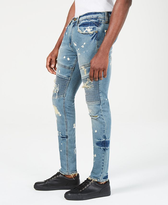 slim fit distressed jeans