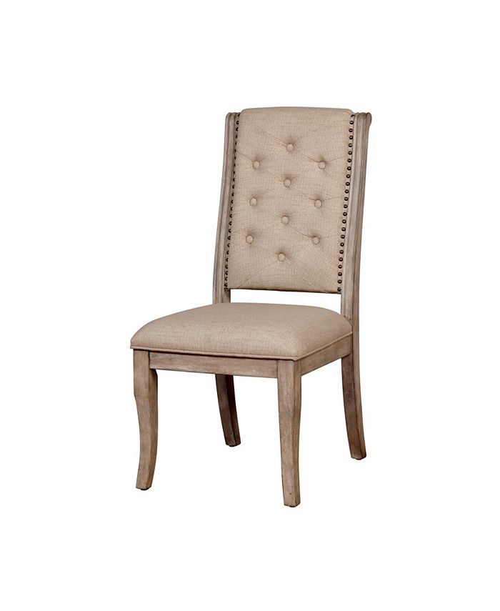 Download Furniture of America Aggate Rustic Upholstered Dining Chair (Set of 2) & Reviews - Furniture ...
