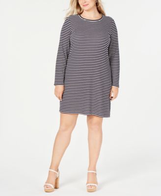 plus size striped shirt dress