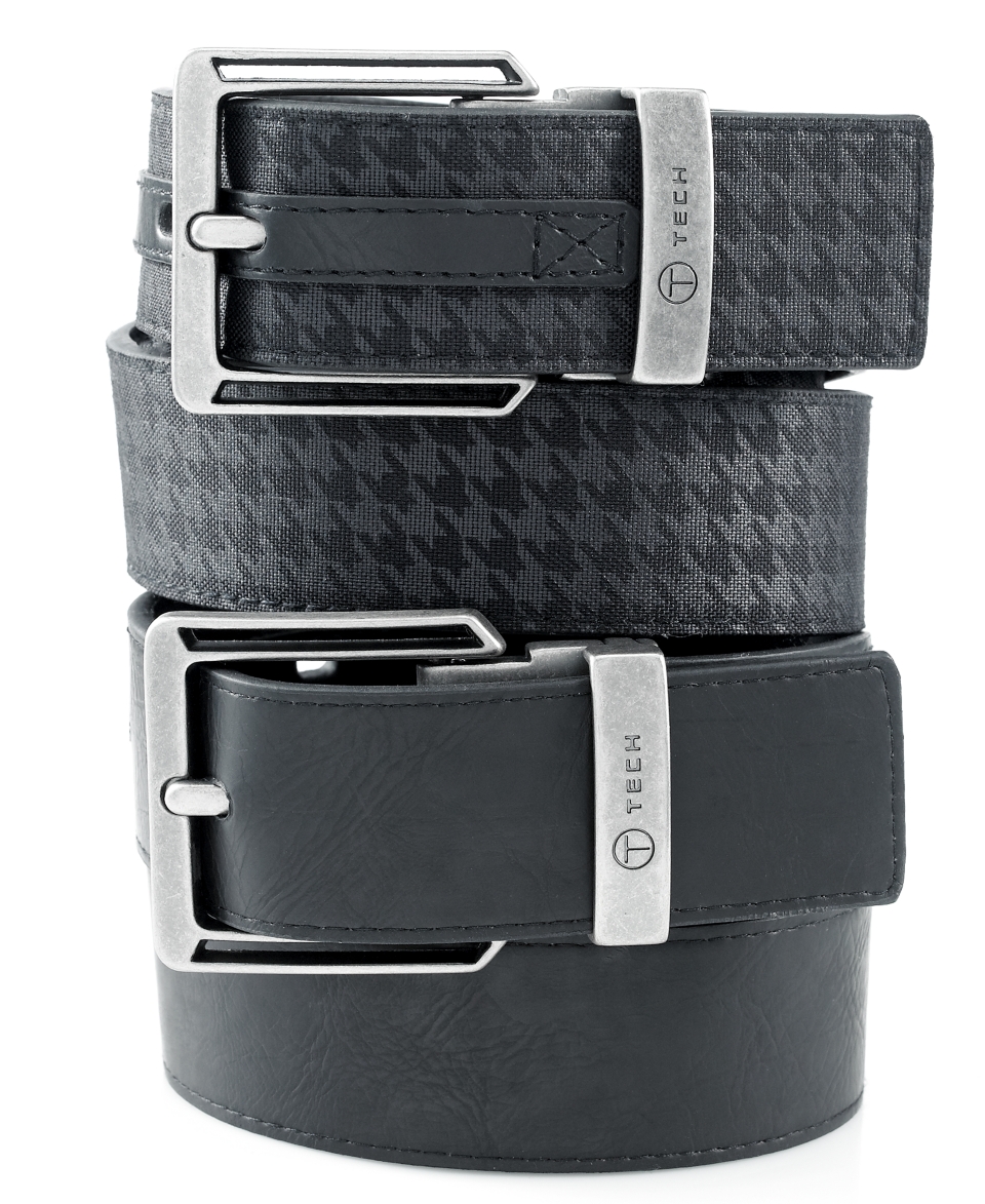Tech by Tumi Belt, 35MM Reversible Belt With Houndstooth Strap