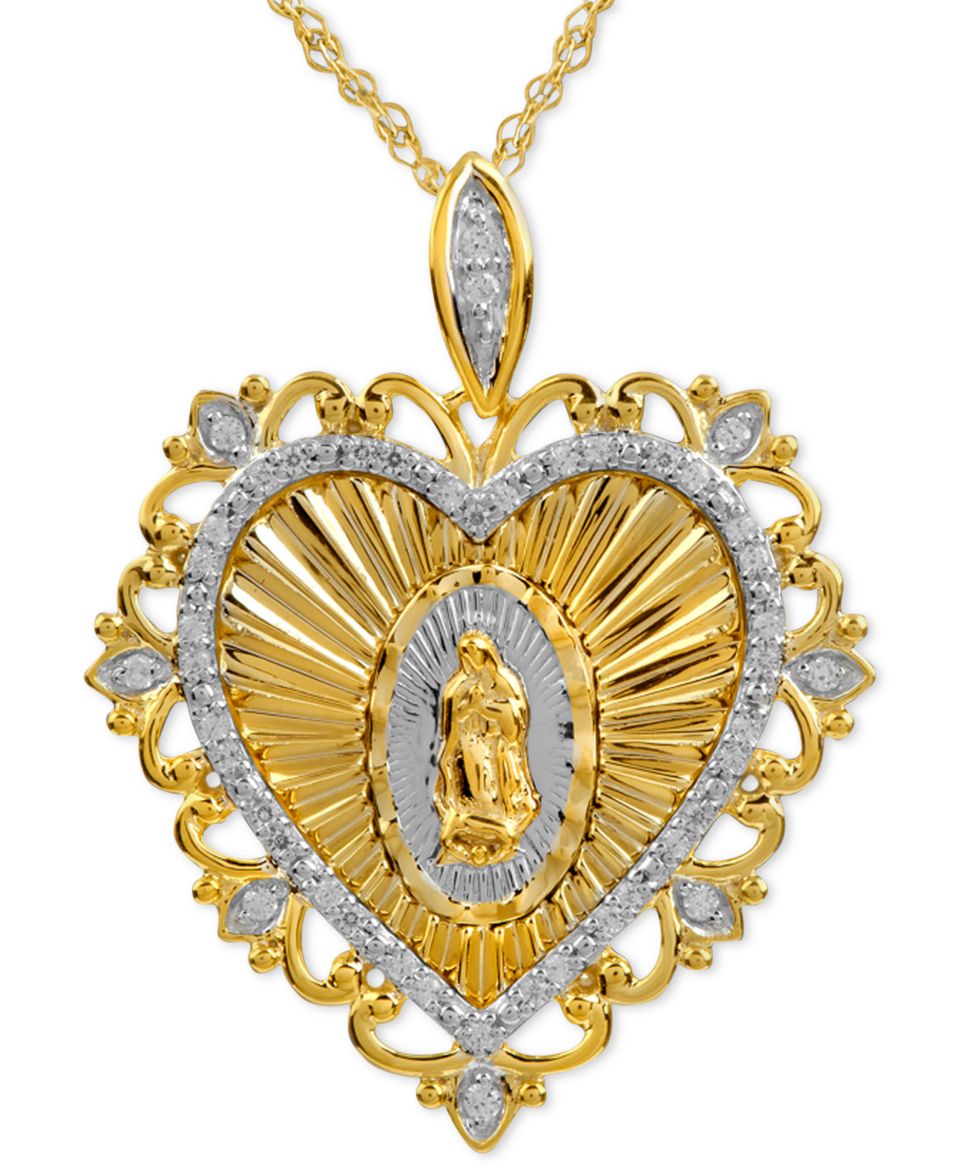 Mi Joya Divina Diamond Necklace, 14k Gold Diamond Our Lady of