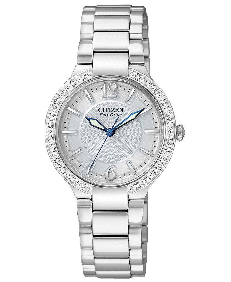 Citizen Watch, Womens Eco Drive Modena Diamond Accent Stainless Steel