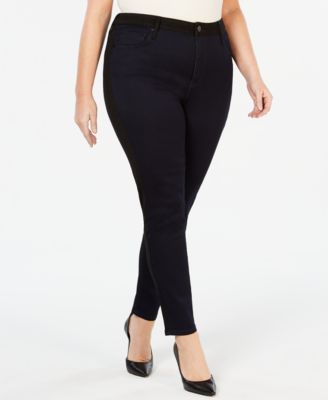 plus size two tone jeans