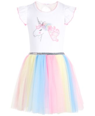 girls rainbow unicorn dress