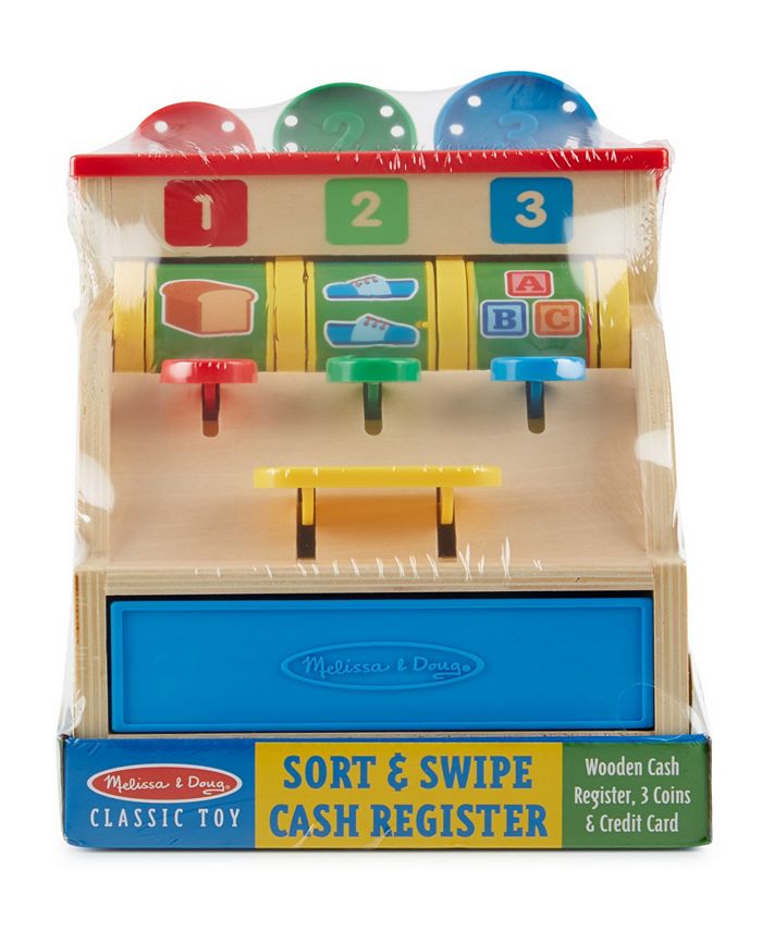 Melissa and Doug Melissa & Doug Spin and Swipe Wooden Toy Cash Register