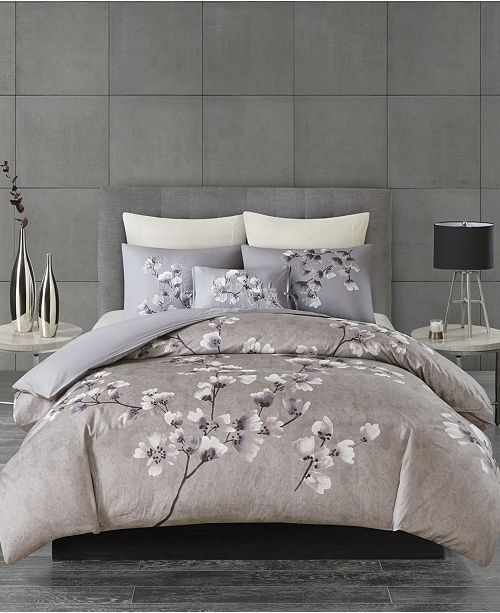 Natori Sakura Blossom Full Queen 3 Piece Cotton Sateen Printed Comforter Set Reviews Comforters Bed Bath Macy S