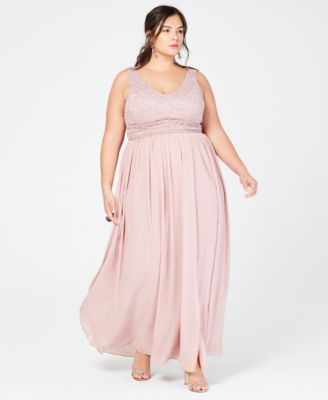 plus size pink glitter dress