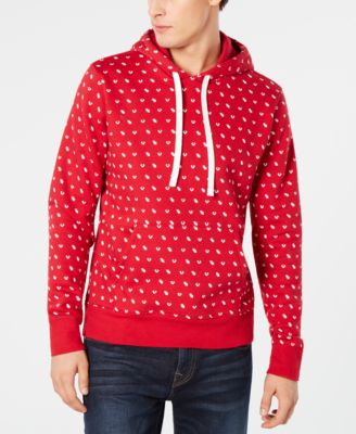 red and white true religion hoodie