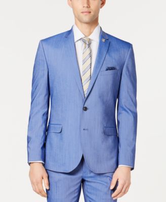 blue chambray suit