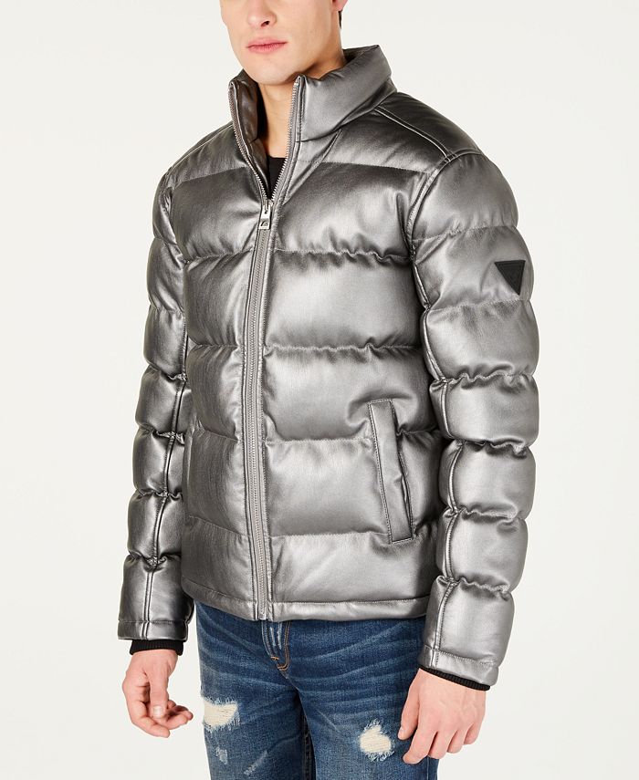 GUESS Men's Turner Metallic Puffer Jacket & Reviews - Coats & Jackets ...