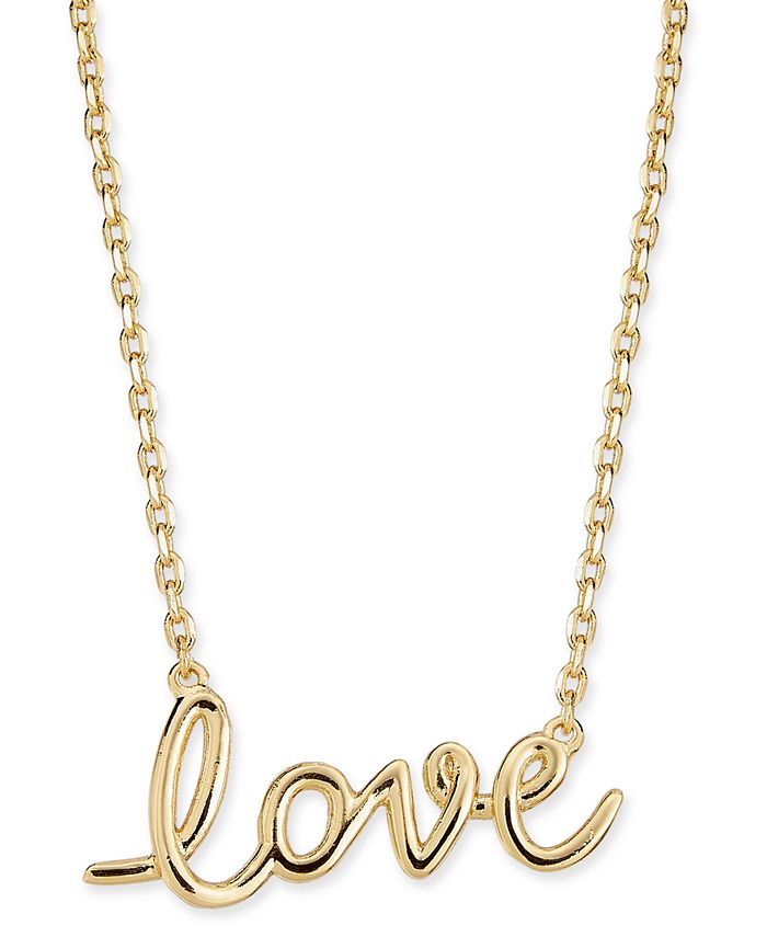 Kate Spade New York Gold Tone Love 19 Pendant Necklace Reviews Necklaces Jewelry Watches Macy S