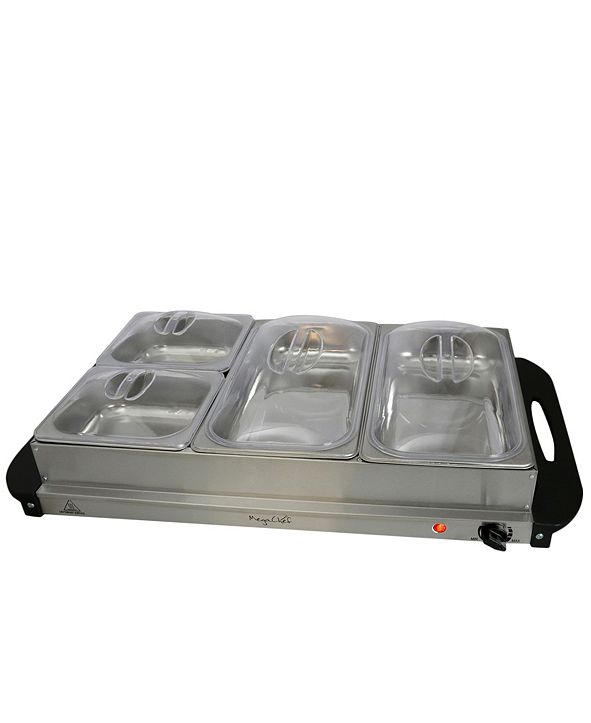 MegaChef Buffet Server, Food Warmer with 4 Removable Sectional Trays