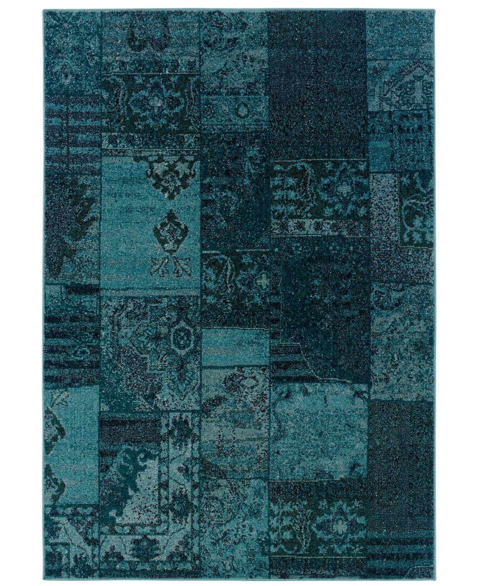 Sphinx Area Rug, Revamp REV7550H Turquoise 110 x 76 Runner Rug