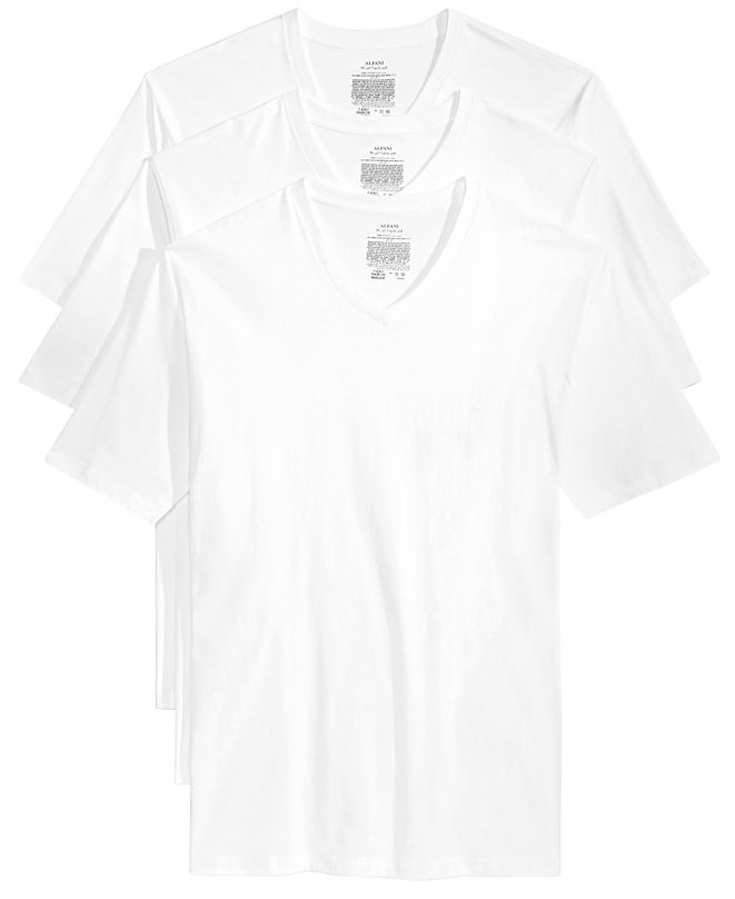 Alfani Men's Underwear, Big & Tall Tagless V Neck 3 Pack Undershirts