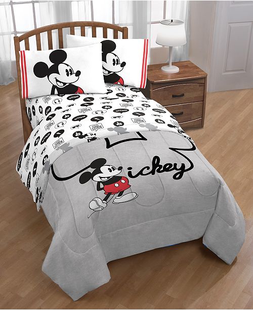 Disney Mickey Mouse Jersey Classic 4 Pc Twin Bed In A Bag Reviews Bed In A Bag Bed Bath Macy S