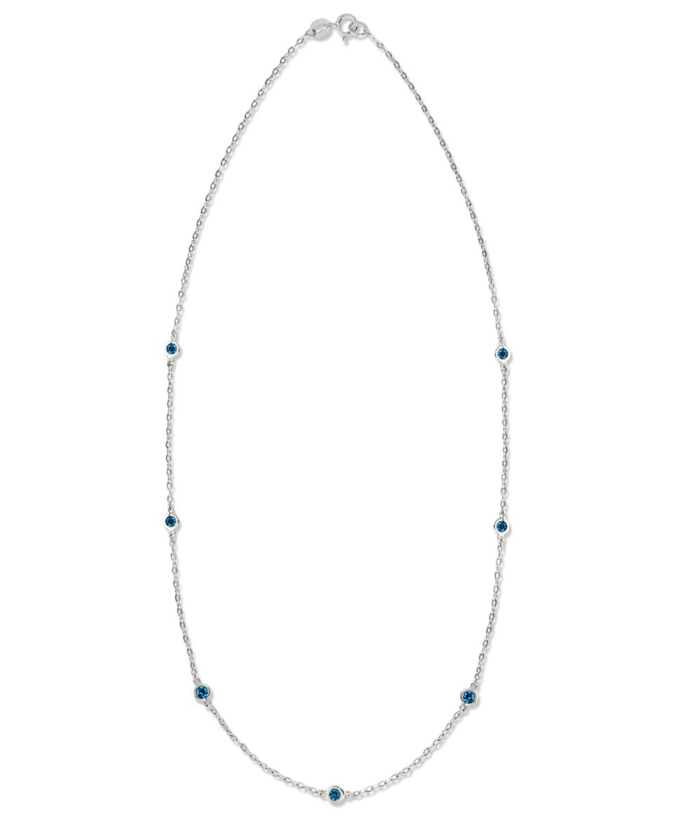 Giani Bernini Sterling Silver Necklace, 18 Station Bead Necklace