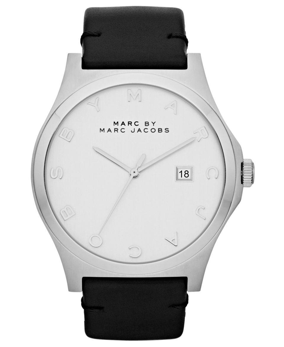 Marc by Marc Jacobs Watch, Womens Black Leather Strap 40mm MBM1205